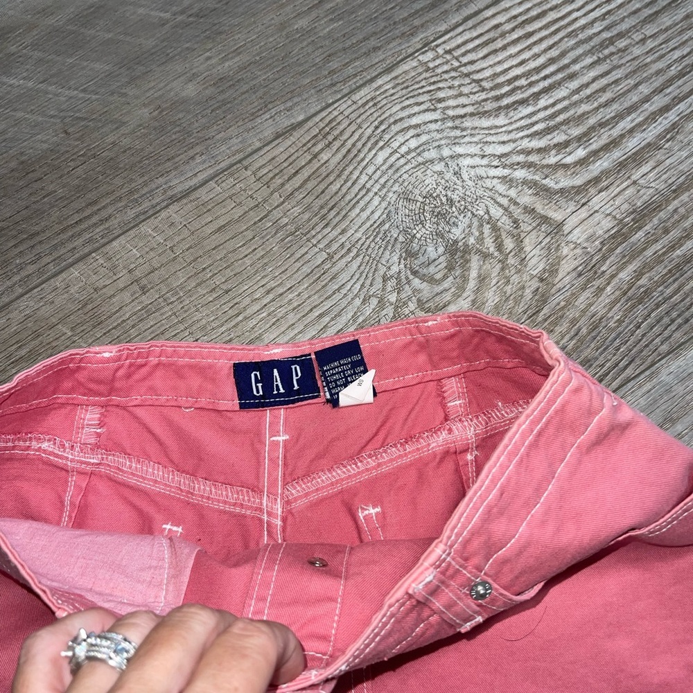 Vintage GAP pink rose mini button up skirt 80s 90s back to school 8 - Picture 4 of 8